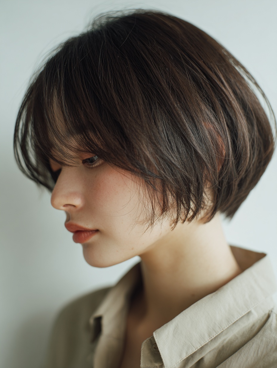 【丸み×透け感バング♪大人ナチュラルショート】 ｜スノードロップ 美容室 スタッフブログ